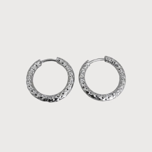 Anneaux martelés argent 1,6 cm