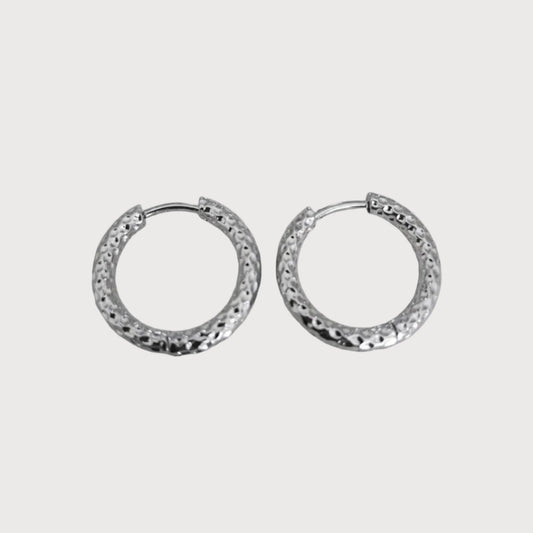 Anneaux martelés argent 1,6 cm